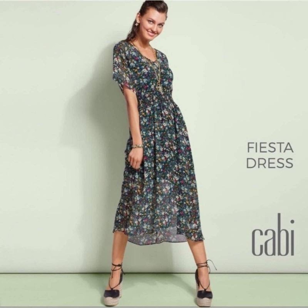 Cabi Fiesta Dress With Slip, NWT XL. Very Pretty Print!